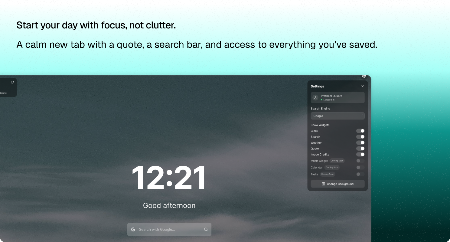 New Tab Screenshot